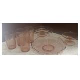 (7) PCS Pink Dish Set