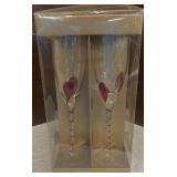 (4) PCS Flute Twisted Stem Glasses