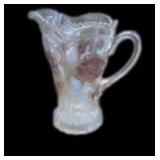 Heavy Etched Glass Pitcher