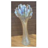 Carnival glass swung vase