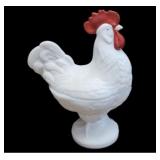 Vintage Westmoreland Milk Glass Lidded Rooster