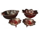 (4) pc Ruby Glass