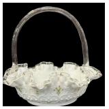 Fenton Artist Signed  Silver Crest Basket
