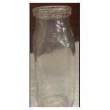 vintage-style, clear glass, half-pint milk bottl