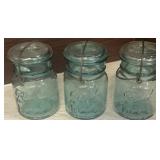 (3) PCS Vintage BALL BLUE Lightning ï¿½Idealï¿½ Mason