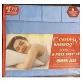 Queen Copper Bamboo 2000 Series 6 pc Sheet Set