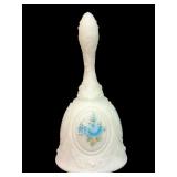 Fenton Artist Signed Blue Satin Bell