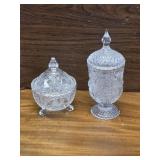 TWO CRYSTAL CANDY DISH