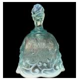 Fenton Lily of the Valley Blue Opalescent Bell