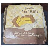 Vintage Ivory White Cake Plate
