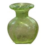 Lime Art Deco Blown Glass Vase