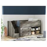 Twin Frandern Storage Loft Bed W/ Bookcase