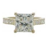 14kt Gold 3.50 ct Princess Cut Lab Diamond Ring