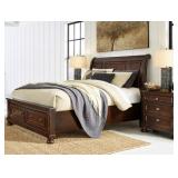 Queen Porter Storage Sleigh Bed & Nightstand Set