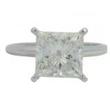 14kt Gold 2.87 ct Princess Cut Lab Diamond Ring