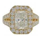 14kt Gold 3.41 ct Radiant Cut Lab Diamond Ring
