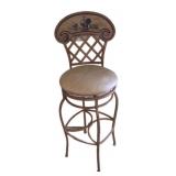 Metal Bar Stool wï¿½ Rooster Design
