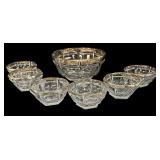 Blown Crystal wï¿½ Gold Trim Salad Bowl Set