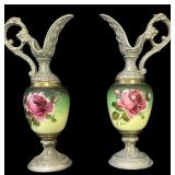 Pair Antique Victorian Ewers
