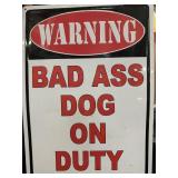 Metal Dog Warning Sign