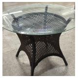 Rattan & Glass Top Dinnette Table