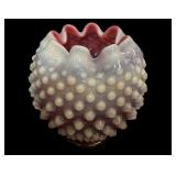 Fenton Cranberry Hobnail Rose Bowl