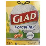 150 Tall Kitchen Glad Force Flex Bags