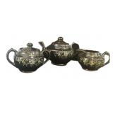 Brown Betty Teapot,Cream & Sugar