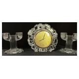 Crystal Clock  & Double Candle Holders