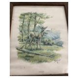 Downwind Deer Print Water Color???  by Lowell
