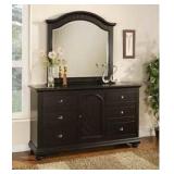 Brook black dresser & mirror