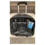 JM NY Leather Wheeled Briefcase