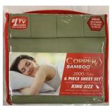 King - Copper Bamboo 2000 Series 6 pc Sheet Set
