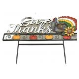 Metal GIVE THANKS Thanksgiving Yard Stake