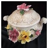 vintage Capodimonte porcelain soup tureen
