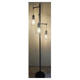69-in Black Multi-head Floor Lamp with Glass