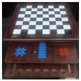DELUXE 12 IN 1 WOODEN GAME CHEST WITH WOODEN CASE
