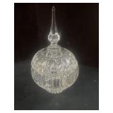 Vintage Cut Crystal Glass Lidded Candy Dish Bowl
