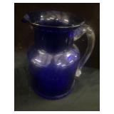 VTG Cobalt Blue Hand Blown Glass Creamer Pitcher