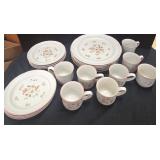 22 pc  Country Ware Stoneware Dishes- Peachwood