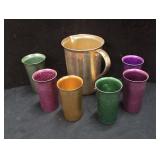 Vintage Aluminum Pitcher & Tumblers