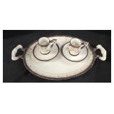 vintage Capodimonte demitasse coffee set with a