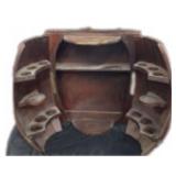 Mid-Century Oak Barrel Wall-Hanging Bar Cabinet,