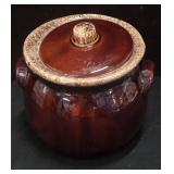 Hull Pottery Brown Drip Glaze Bean Pot