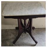 Victorian White Marble Top Parlor Table