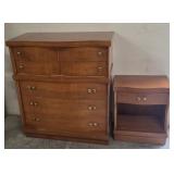 Chest And Nightstand With Solid Brass Knobs