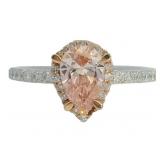 14kt Gold Pear Cut 1.50 ct Fancy Pink Diamond Ring