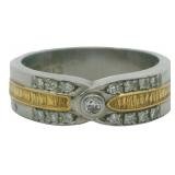 Platinum/18kt Gold Natural Diamond Ring