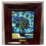 Black Roses II Hand Painted Frame Van Gogh Limited