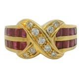18kt Gold 1.90 ct Natural Ruby & Diamond Ring